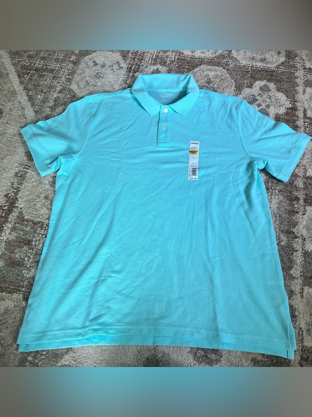 Sonoma Men's Polo Shirt in Aqua/Turquoise